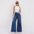 Double-Button Wide-Leg Jeans