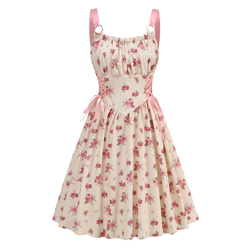 Floral Strappy A-Line Dress